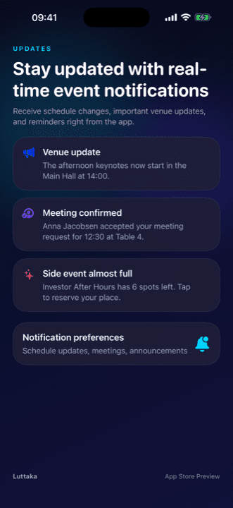 Luttaka iPhone app notifications screen